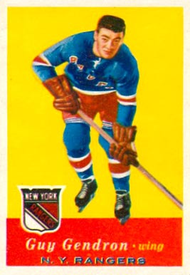 1957 Topps Guy Gendron #52 Hockey Card