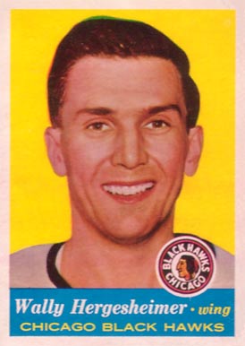 1957 Topps Wally Hergesheimer #33 Hockey Card