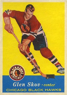 1957 Topps Glen Skov #30 Hockey Card