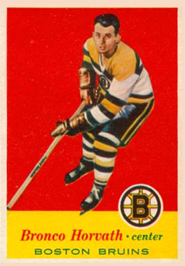 1957 Topps Bronco Horvath #7 Hockey Card