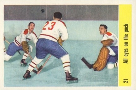 1958 Parkhurst All Eyes On Puck #21 Hockey Card