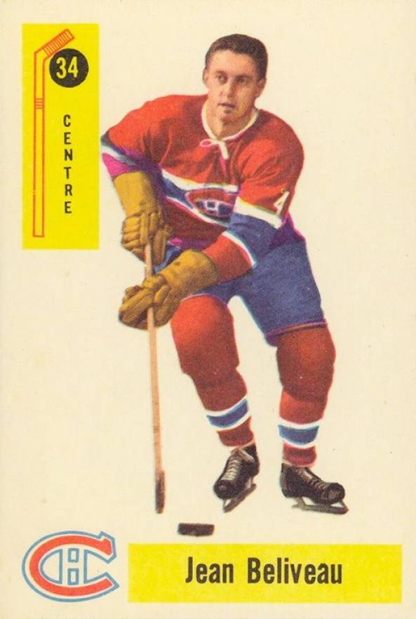 1958 Parkhurst Jean Beliveau #34 Hockey Card