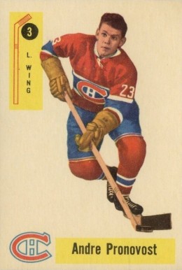 1958 Parkhurst Andre Pronoost #3 Hockey Card