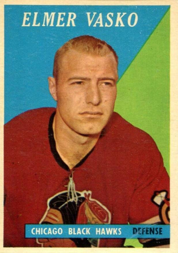 1958 Topps Elmer Vasko #12 Hockey Card