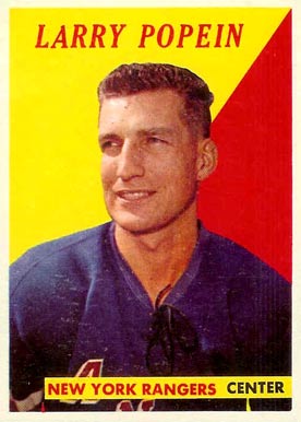 1958 Topps Larry Popein #28 Hockey Card