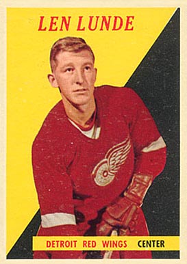 1958 Topps Len Lunde #15 Hockey Card