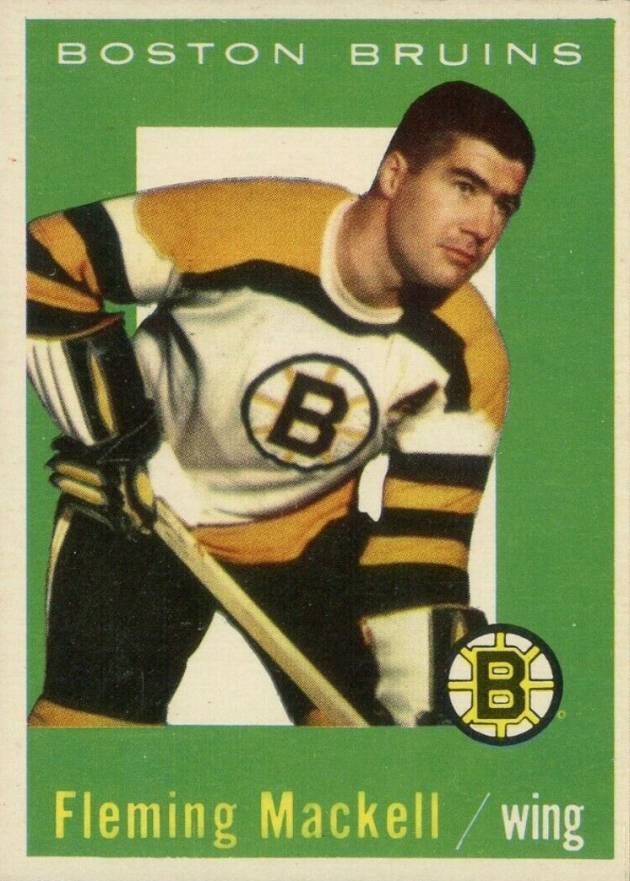 1959 Topps Fleming Mackell #19 Hockey Card