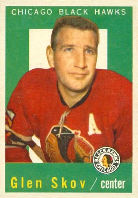 1959 Topps Glen Skov #12 Hockey Card