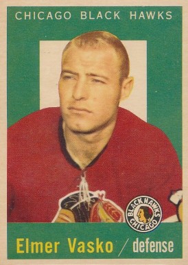 1959 Topps Elmer Vasko #3 Hockey Card