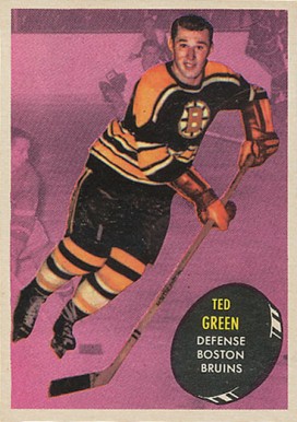 1961 Topps Ted Green #2 Hockey Card