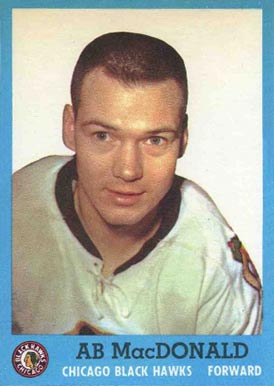 1962 Topps Ab McDonald #38 Hockey Card