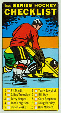 1964 Topps Hockey Checklist #54 Hockey Card