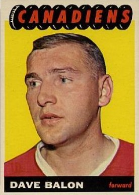1965 Topps Dave Balon #72 Hockey Card