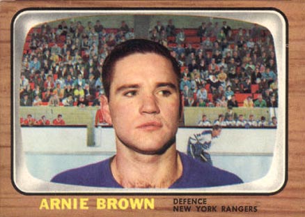 1966 Topps Arnie Brown #90 Hockey Card