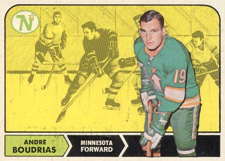 1968 Topps Andre Boudrias #53 Hockey Card
