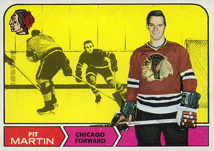 1968 Topps Pit Martin #18 Hockey Card