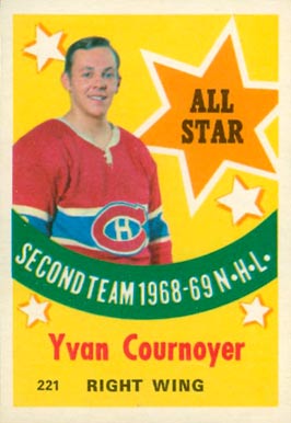 1969 O-Pee-Chee Yvan Cournoyer #221 Hockey Card
