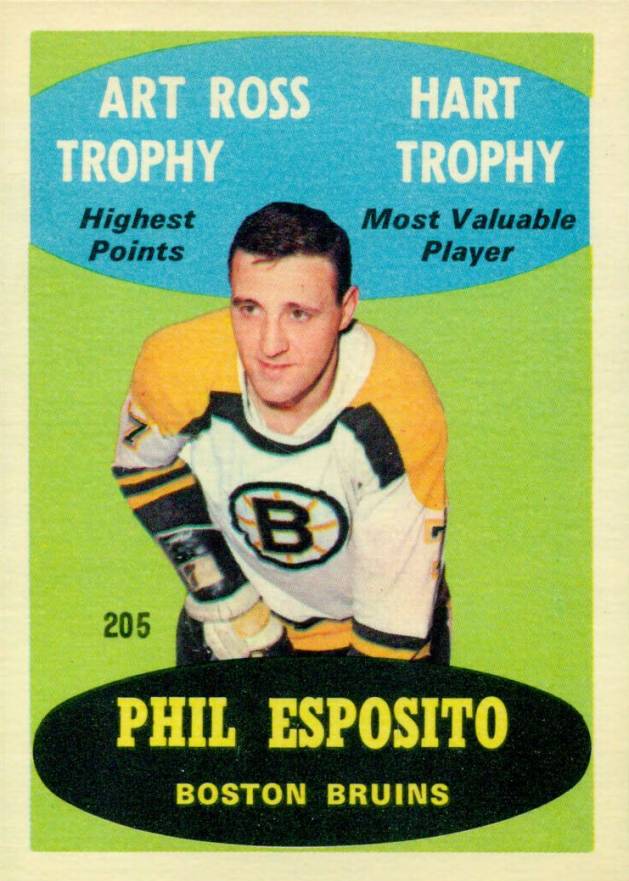1969 O-Pee-Chee Phil Esposito #205a Hockey Card