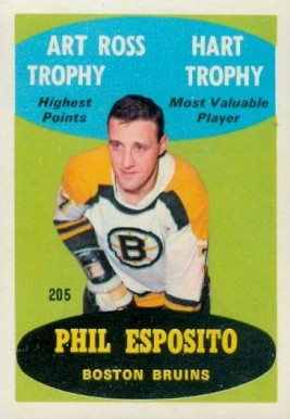 1969 O-Pee-Chee Phil Esposito #205c Hockey Card