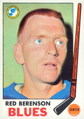 1969 Topps Red Berenson #20 Hockey Card