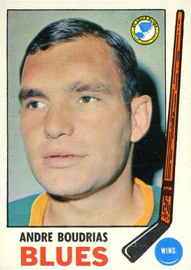 1969 Topps Andre Boudrias #16 Hockey Card