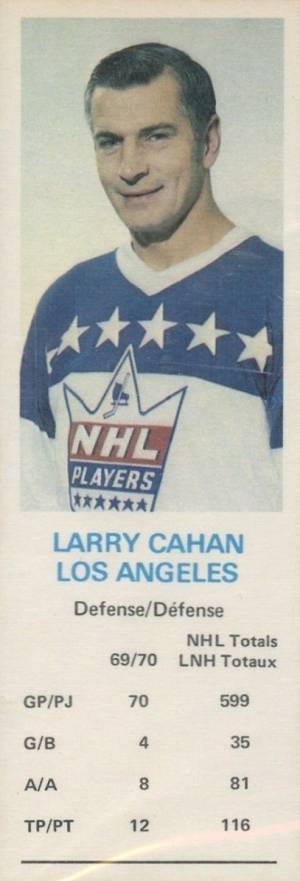 1970 Dad's Cookies Larry Cahan # Hockey Card