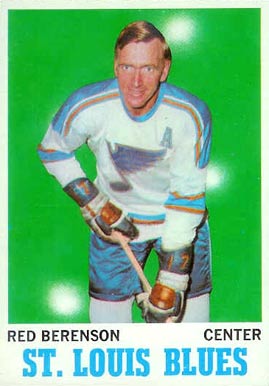 1970 O-Pee-Chee Red Berenson #103 Hockey Card