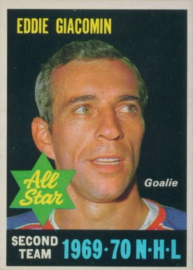 1970 O-Pee-Chee Ed Giacomin #244 Hockey Card