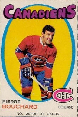 1971 Bazooka Pierre Bouchard #20 Hockey Card
