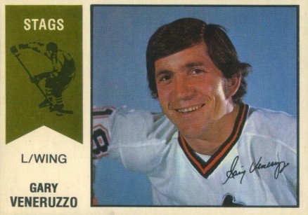 1974 O-Pee-Chee WHA Gary Veneruzzo #55 Hockey Card