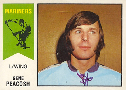 1974 O-Pee-Chee WHA Gene Peacosh #27 Hockey Card