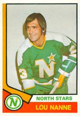 1974 O-Pee-Chee Lou Nanne #325 Hockey Card