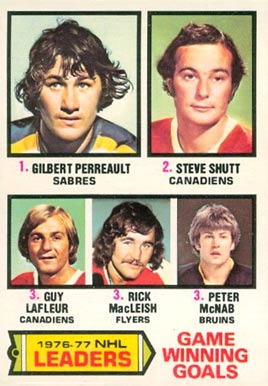 1977 O-Pee-Chee Game Winning Goals Leaders #7 Hockey Card