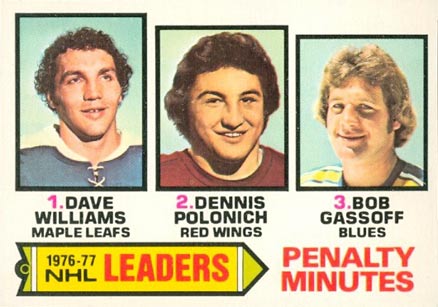 1977 O-Pee-Chee Penalty Min Leaders #4 Hockey Card