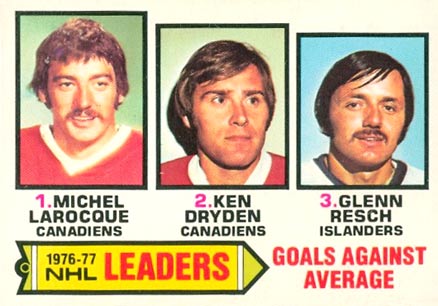 1977 O-Pee-Chee Goals Against Average Leaders #6 Hockey Card
