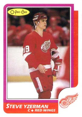 1986 O-Pee-Chee Steve Yzerman #11 Hockey Card