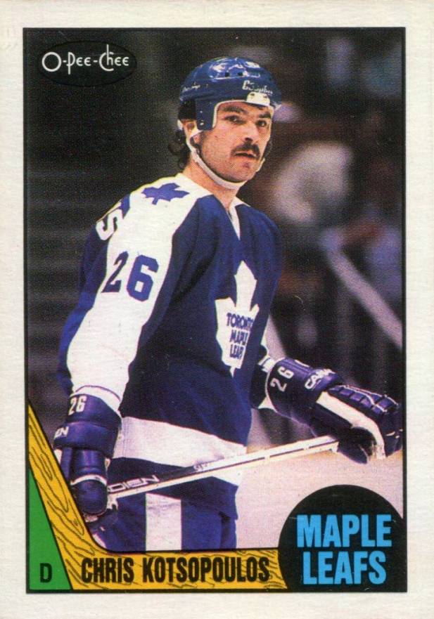1987 O-Pee-Chee Chris Kotsopoulos #244 Hockey Card