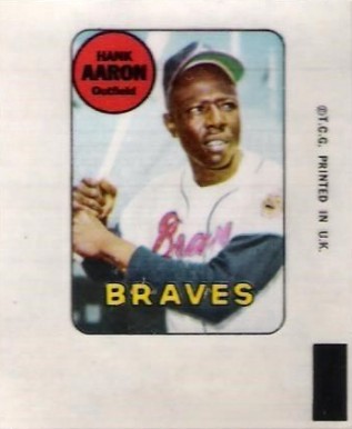 1969 Topps Decals Hank Aaron # Baseball Card