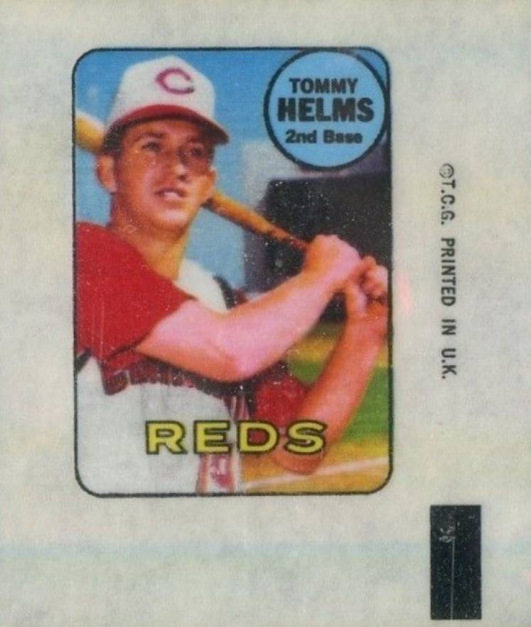 1969 Topps Decals Tommy Helms # Baseball Card