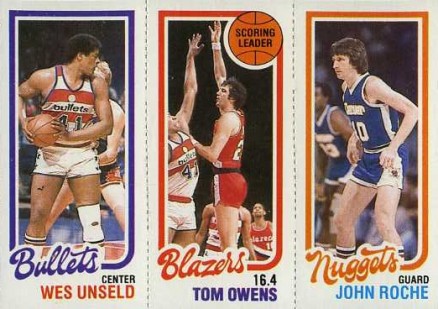 1980 Topps Unseld/Owens/Roche #160 Basketball Card
