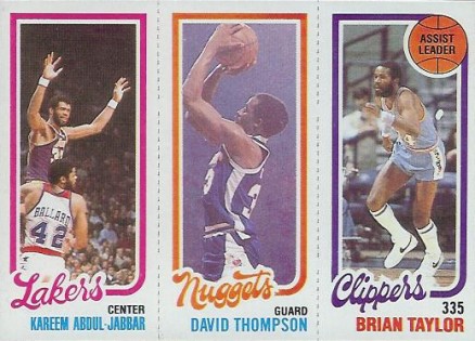 1980 Topps Abdul-Jabbar/Thompson/Taylor #4 Basketball Card