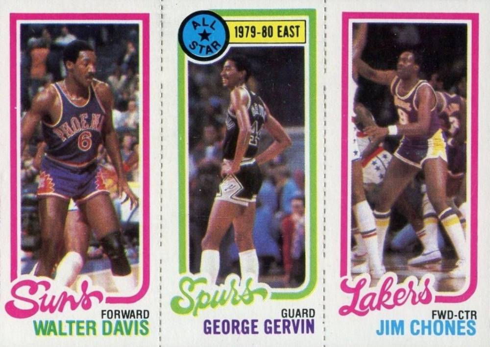 1980 Topps Davis/Gervin/Chones #50 Basketball Card