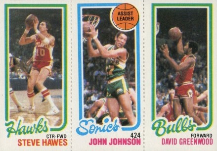 1980 Topps Hawes/Johnson/Greenwood #64 Basketball Card