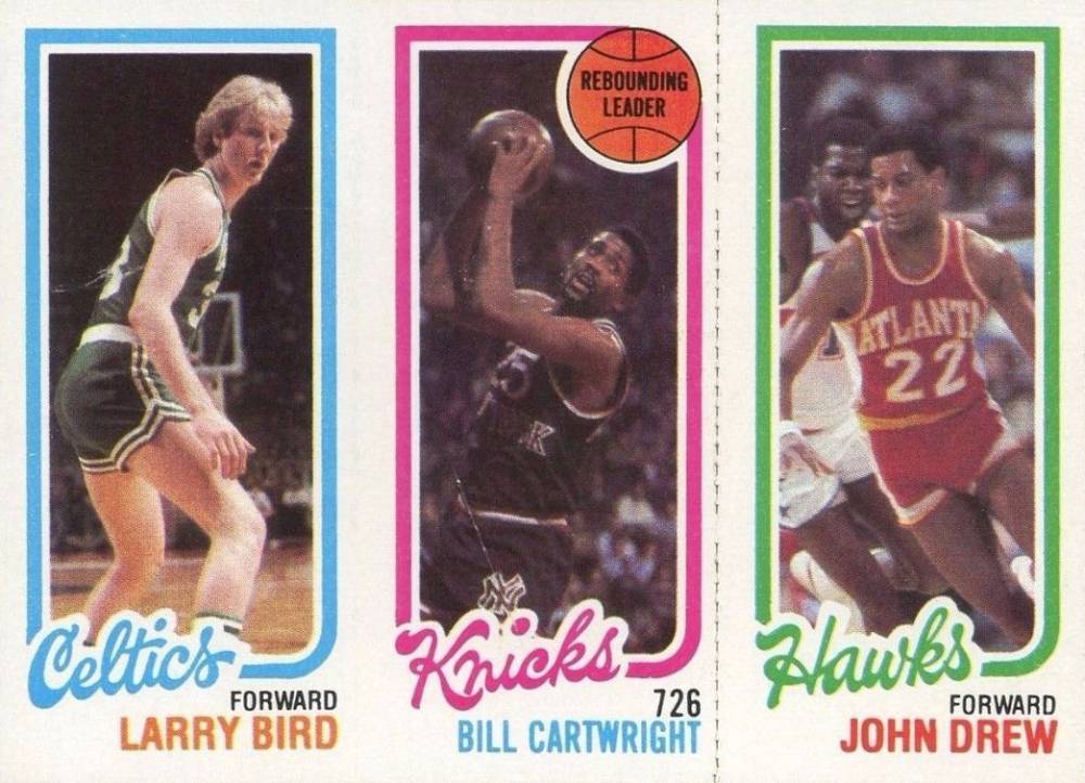 1980 Topps Bird/Cartwright/Drew #15 Basketball Card