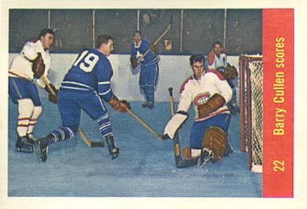 1957 Parkhurst Barry Cullen Scores #22b Hockey Card