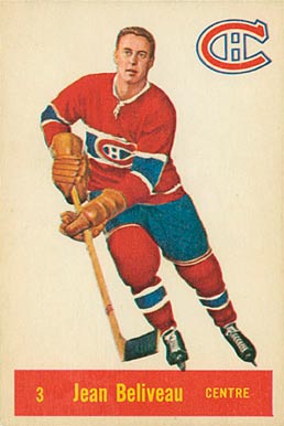 1957 Parkhurst Jean Beliveau #3b Hockey Card