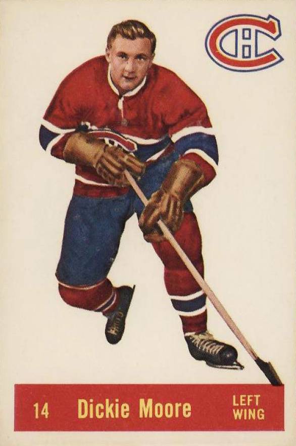 1957 Parkhurst Dickie Moore #14m Hockey Card