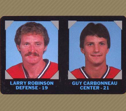 1985 7-Eleven Credit Cards Robinson/Carbonneau #10 Hockey Card