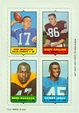 1969 Topps Four in One Meredith/Collins/Jones/Woodson # Football Card