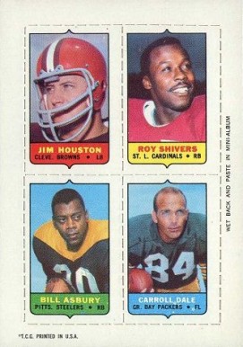 1969 Topps Four in One Houston/Shivers/Dale/Asbury # Football Card